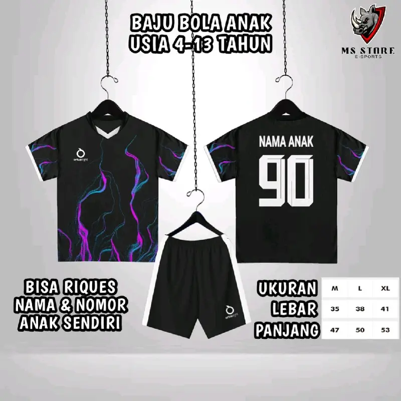 baju bola anak bisa custom riques nama nomor punggung di belakang sama di celana Setelan Outdoor Sport Futsal Olahraga Futsal Olahraga 5