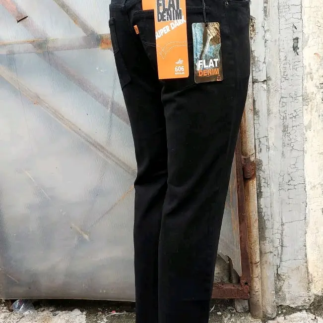 Celana jeans lea hitam standar reguler // jeans hitam pekat standar reguler Nyaman Panjang Pria