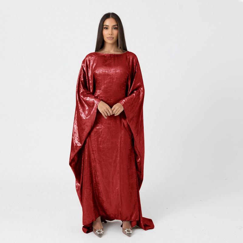 Product Introduction of Shimmer Butterfly abaya ,Batwing shinny abaya, Butterfly caftan Plus size elegant dress 8