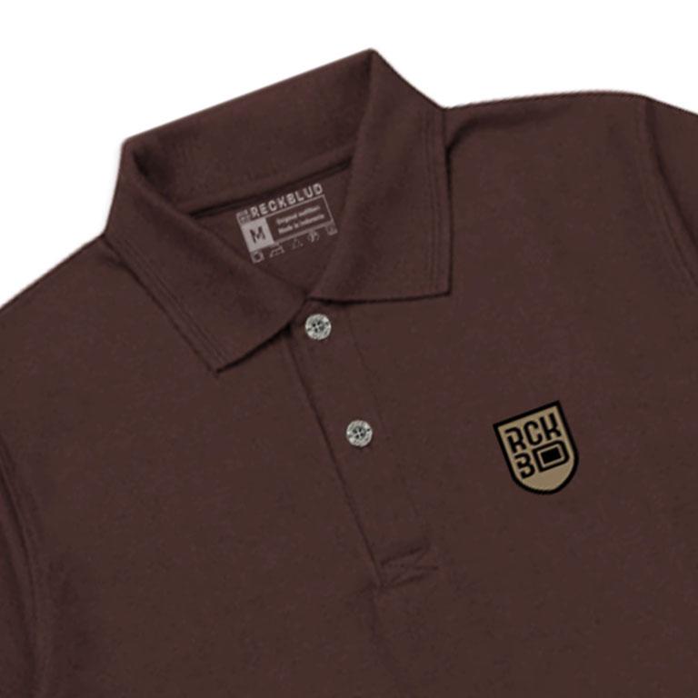 Reckblud - Polo Shirt Logo Simple T-Shirt Baju Kerah Santai Baju Kerja Perisai Icon Original Coklat Tua Reckblud - Polo Shirt Logo Simple T-Shirt Baju Kerah Santai Baju Kerja Perisai Icon Original Coklat Tua
