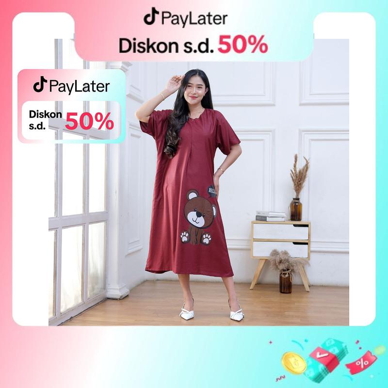 Daster Wanita Kekinian Mini Pendek Gemoy Mama Muda Body Press Busui Cantik 1