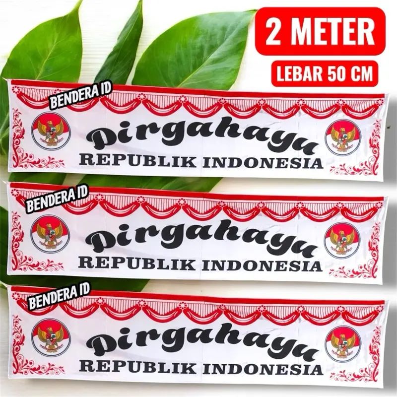 BENDERA LESPANG DIRGAHAYU BAHAN KAIN SATIN POLYESTER UKURAN 2 METER