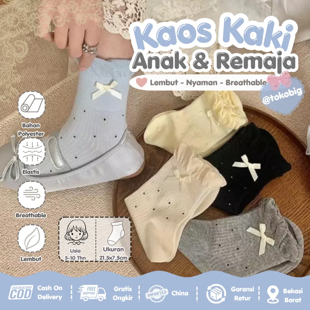 [Tokobig] Jesica Kaos Kaki Anak Perempuan Kaos Kaki Anak Import