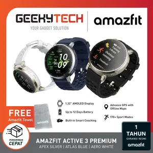Amazfit Active 3 Premium Smart Watch 45mm Amoled Display GPS - Garansi RESMI 1 Tahun