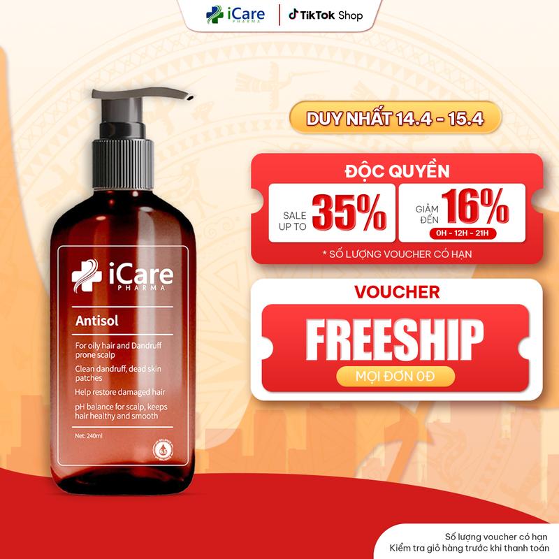 Dầu Gội Hỗ Trợ Chống Gàu Nấm Ngứa Da Đầu Antisol iCare Pharma