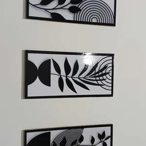 HIASAN DINDING DAUN BUNGA MODERN MONOCHROME 15X30CM WALLDECOR AESTHETIC PAJANGAN DEKORASI RUMAH