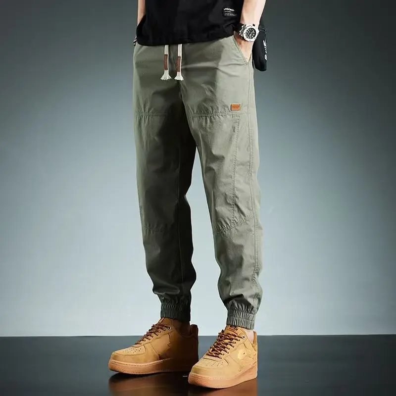 Men's ankle binding work pants Men's loose and fashionable casual pants Men's trendy work pants
