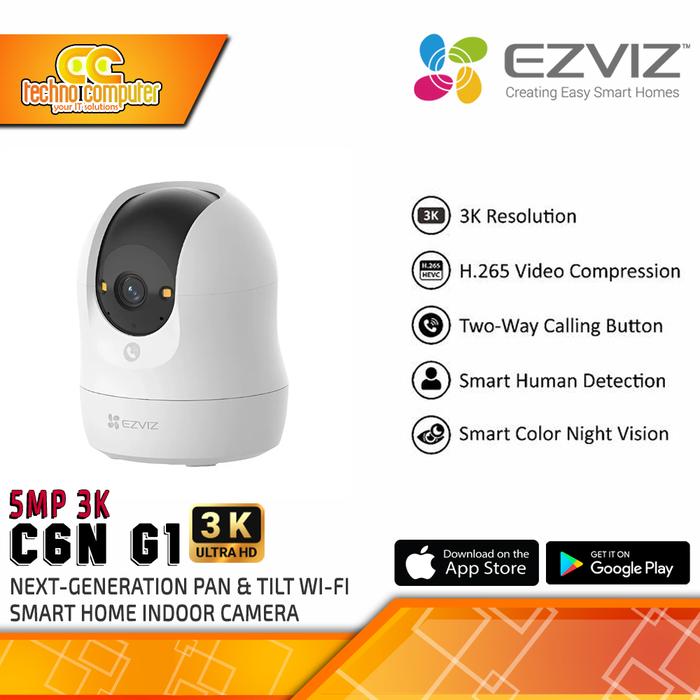 Gambar EZVIZ C6N G1 5MP 3K INDOOR Smart Wi-Fi Pan/Tilt Wi-Fi Smart Home Camera CCTV dari Techno Computer Bali Kota Denpasar Tokopedia
