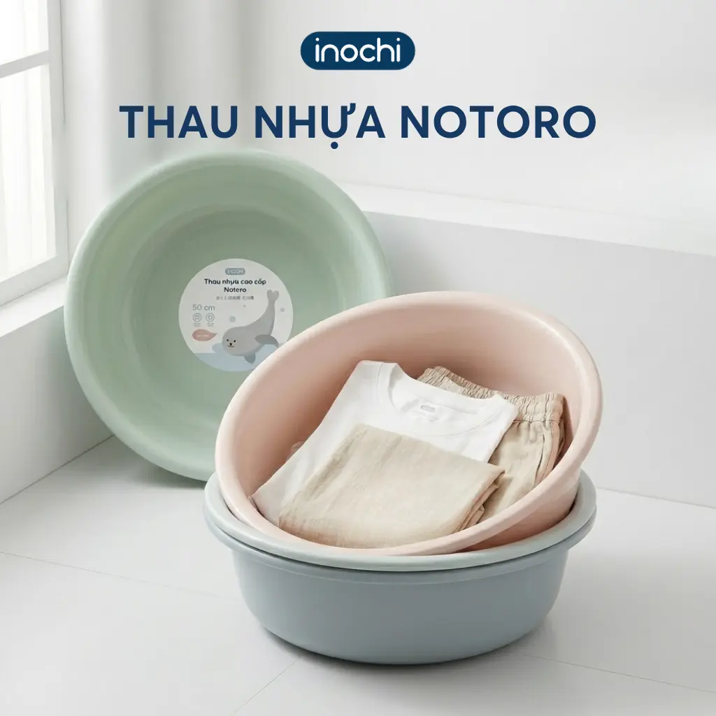 Thau rửa mặt - cho trê em nhựa nguyên sinh kháng khuẩn Ag+ cao cấp Notoro inochi 21/27/32 cm TRM01 Cho Bé