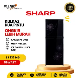 Kulkas 2 Pintu Sharp SJ 237 MG Kapasitas 205L MEGA Freezer Ice Twist Plus Ice Box Garansi Resmi