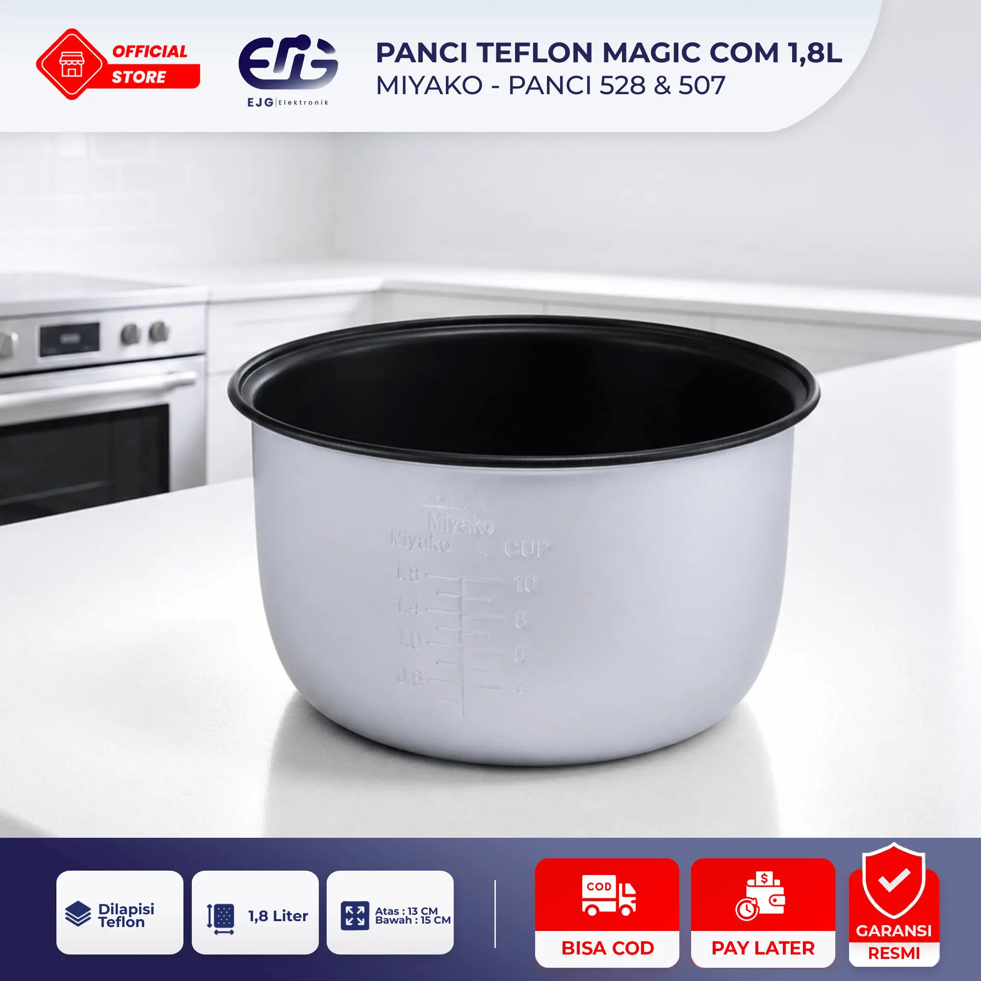 [BISA COD] MIYAKO TEFLON PANCI MAGIC COM 1,8L 23,8CM GARANSI RESMI