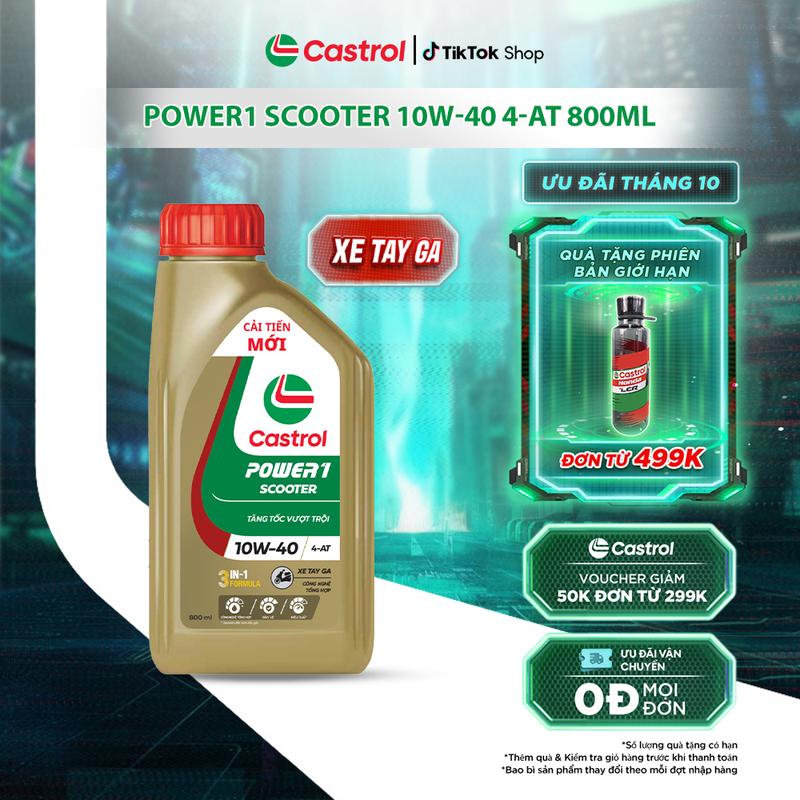 Dầu nhớt xe tay ga Castrol POWER1 SCOOTER 4T 10W-40 0.8L