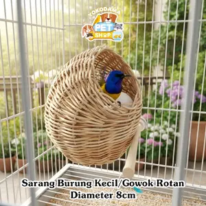Sarang Burung Kecil/Gowok Rotan Diameter 8cm | Untuk Burung Seperti Sogon, Pleci, Konin, Dan Lain-lain