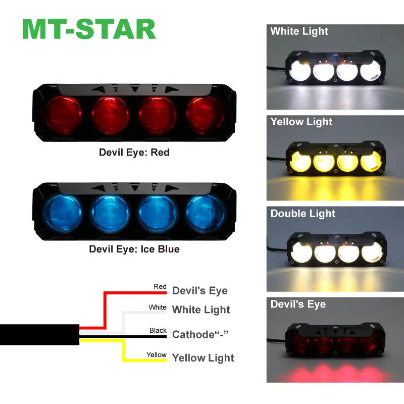 MT-STAR Lampu Tembak Sorot SQL 4 Lensa Plus Devil d2 d3 Original MTSTAR Universal Untuk Car/Motorcycle Car 1