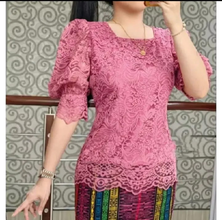 TERBARU!!!Brokat lengan Balon dengan model yang sangat mewah/brokat lengan balon mahasiswa wisuda/brokat legan balon kondangan/brokat kebaya/brokat kebaya terbaru 4