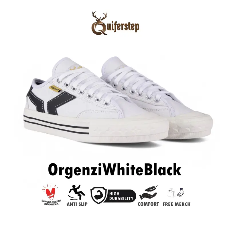 Sneaker sepatu Quiferstep series Orgenzi White black pria wanita original  casual Sneakers Kasual Orgenzi White black 36