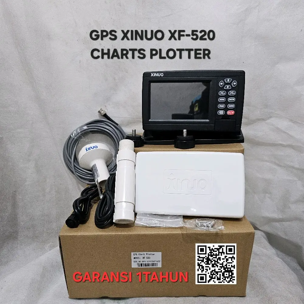 GPS XINUO XF-520 Charts Plotter Original Garansi Resmi 1 Tahun GPS Kapal lengkap Kabel dan Antena (pengganti GPS FURUNO GP-39 GP-32,SAMYUNG NF430)