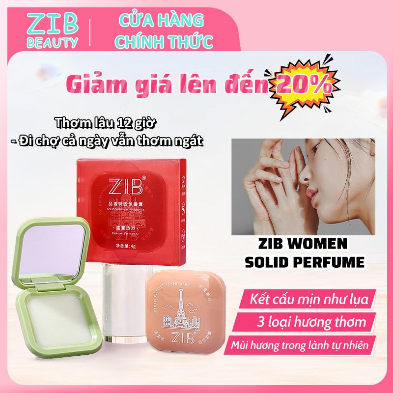 Khử Mùi Trơn ZIB, Khử Mùi Cơ Thể, Đóng Gói Hộp Quà Tinh Tế Có Gương Trên Nắp Chăm Sóc Da,3 hương vị, 4g/hộp Nữ Women