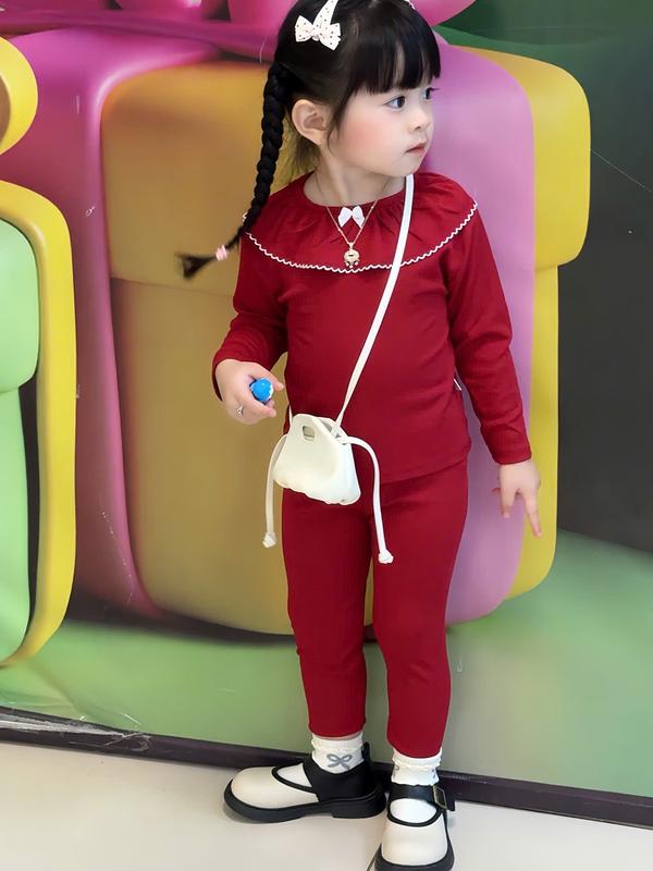 [Sữa kids fashion xả kho tặng tất khi mua từ 2 bộ  ]Bộ thun tăm cổ bèo nơ xinh yêu cho bé gái 1- 5 tuổi