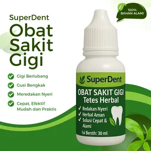 SuperDent Obat Sakit Gigi Sakti Herbal - Redakan Nyeri Gusi Bengkak & Gigi Nyut-nyutan - Best Seller Mulut Bau Kumur - Formula Cepat Serap & Efektif