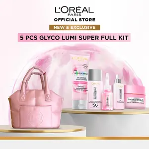 [SUPER BRAND DAY SPECIAL LIVESTREAM] L'Oreal Paris Glycolic-Bright Matte Luminizing Cream 50ml + Foam 100ml+ Glyco UVD 50ml+ Glyco Peel Serum + Glyco Bright serum 30ml