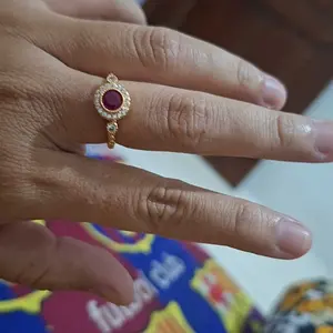 OS1-R330 Cincin Wanita Cranberry Permata Red Rubby Premium Anti Luntur Berubah Warna Garansi 1 Tahun Fahshion Accessories Size Adjustable Kualitas Grade VVS1 Aksesoris Cincin Nikah Elegan COD