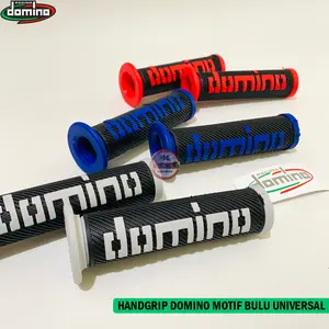 Handgrip Handfad Motor DOMINO Karet Motif Bulu Grip Logo All Motor BEBEK MATIC SPORTS MOTOR LAKI Dll Universal