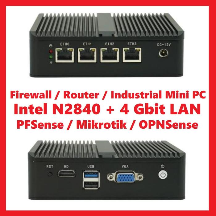 Mini Pc Opnsense Router Jual Firewall Router Industrial Mini PC Fanless 4 Gbit 4Gbit LAN 4LAN ...