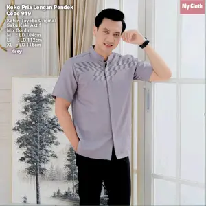 KOKO PRIA LENGAN PENDEK 919 KEMEJA KOKO KATUN TOYOBO BY MYCLOTH
