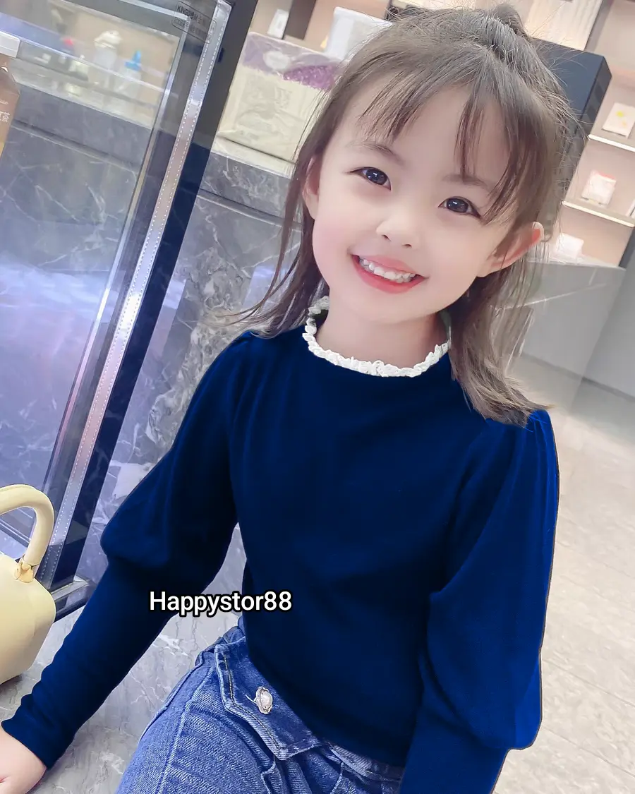 Atasan anak perempuan Trendi Gaya Korea-pakaian anak perempuan model korea style terbaru-fashion  lengan puff kaos 2024 Korean S Tops baju untuk cewek lucu 8-9 tahun