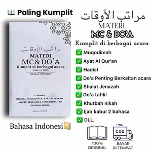 BUKU MC DAN DOA MUROTIBUL AUUQOT ( KUMPULAN MATERI MC DAN DOA DI SETIAP ACARA LENGKAP DENGAN MUQODIMAH AYAT QUR,AN DAN HADIST)