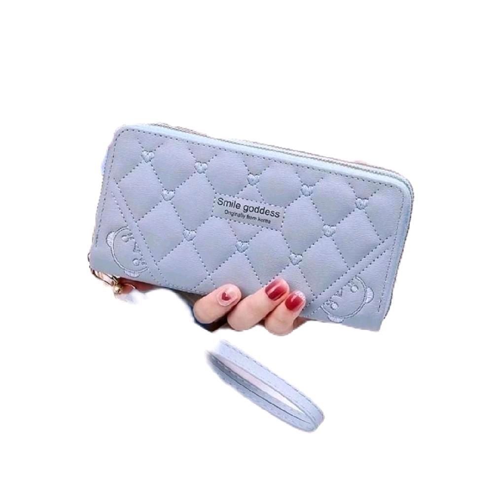 Dompet Panjang Kulit Sintetis Import PU Model Terbaru Bahan Halus Kartu Cewek Cocok Untuk Berbagai Kesempatan dengan Desain Elegan
