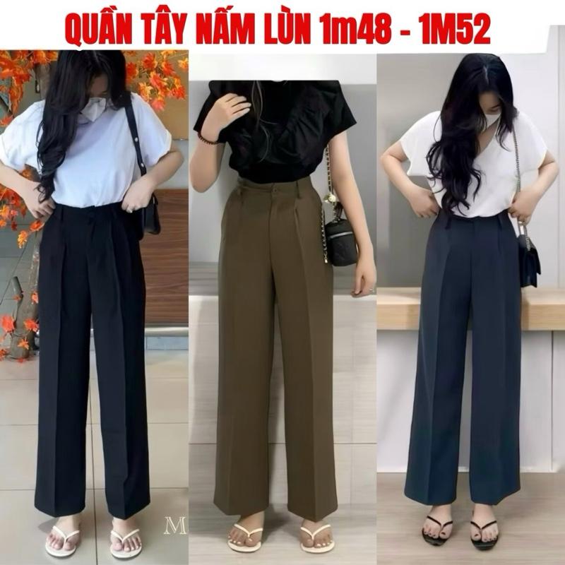   NẤM LÙN 1M48-1M52  Quần Tây Nấm Lùn quần ống suông chất vải Gold Hàn mềm mịn lên phom đẹp xinh 