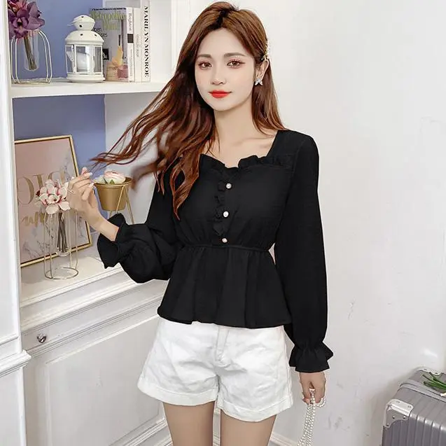 Blouse for Women 2024 New Design Korean Style Women's New 2024 Explosions Early Autumn Coat Covering Belly Ins Niche Temperament Fashion Slim Joker Shirt Women Fashion Women Clothes