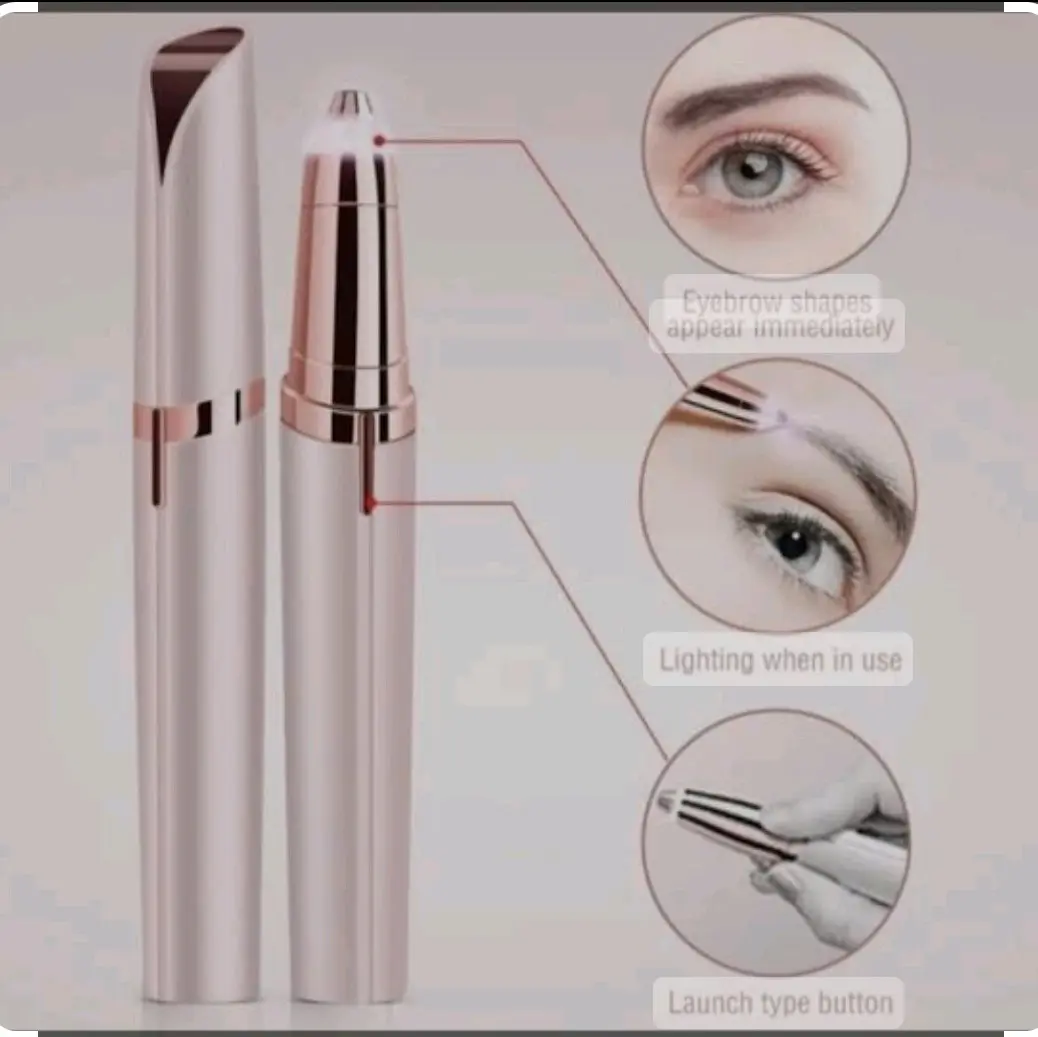 shaver pencukur bulu alis eyebrow elektrik wajah aman with LED Light