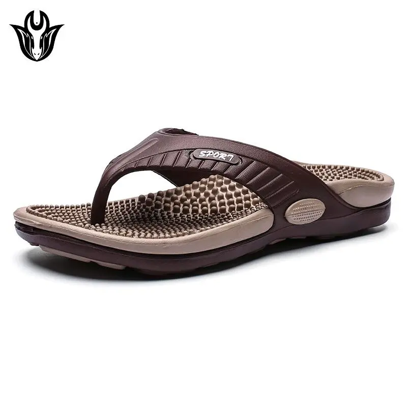 Dép nam, đế massage, chống trơn trượt, chống mài mòn, giày đi biển, dép đế dày, đế massage，Dép xỏ ngón