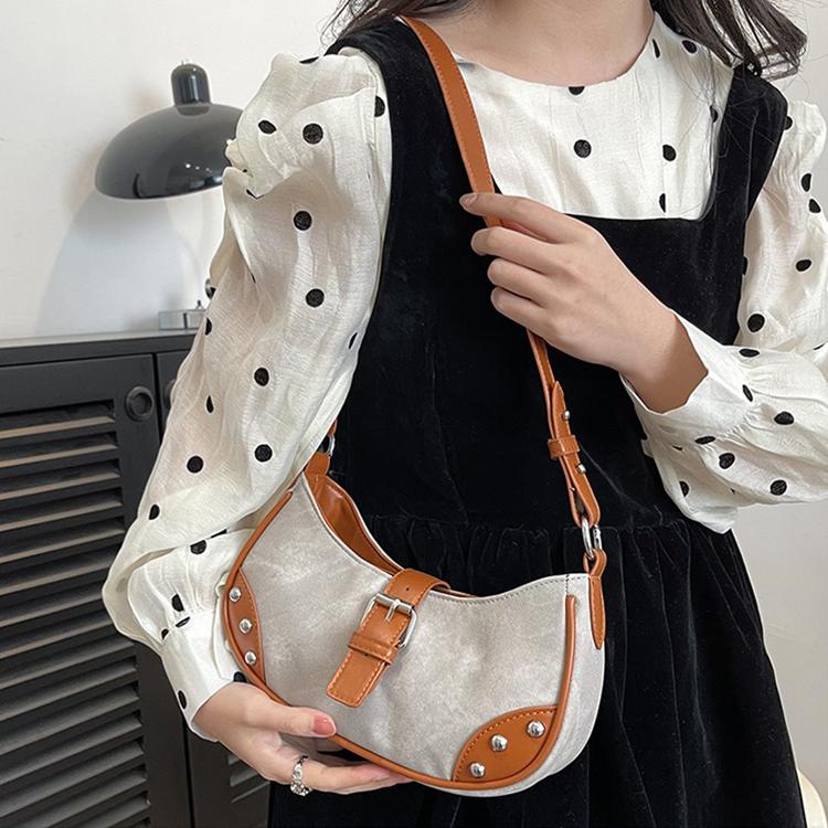 Product Introduction of Tas Bahu Keling Retro Wanita Tas Ketiak Vintage Perancis Tas Kecil Sederhana Temperamen Tas Selempang Fashion Shoulder Bag Korean Style 19