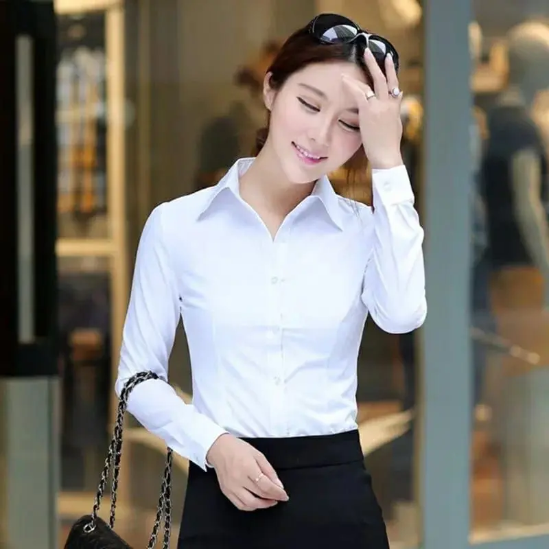kemeja putih wanita lengan panjang-kemeja kerja wanita -hem putih wanita-kemeja kerja wanita 0