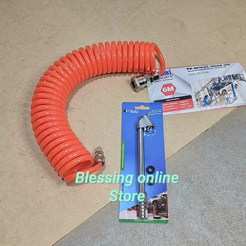 Paket 5 Set / Selang 6Meter Air Duster Air Chuck Isi Angin Paket Peralatan Kompresor / Alat Isi Angin / Alat Pompa Angin 4