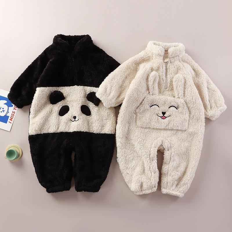 Bodysuit Mùa Đông Bằng Vải Nhung Lông Cho Bé, Áo Liền Quần Hoạt Hình Dễ Thương Ấm Áp Cho Trẻ Sơ Sinh, Bé Trai Và Bé Gái, Quần Áo Thoải Mái Cho Trẻ Sơ Sinh Và Trẻ Mới Biết Đi, Một Mảnh