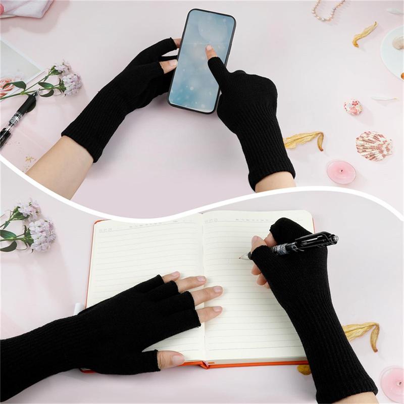 Product Introduction of Sports Gloves Knitted Extended Wrist Half Finger Gloves  [OUTU] 16