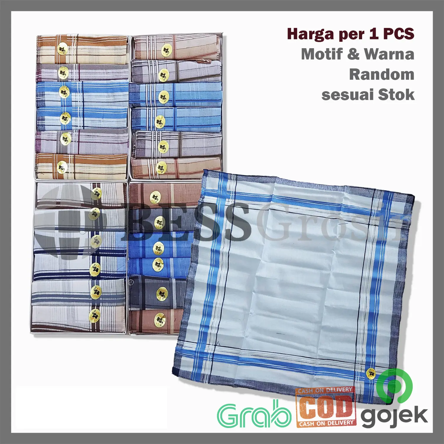 GROSIR Sapu Tangan Pria Warna Cerah 40x40cm Kain Saku Murah - W863