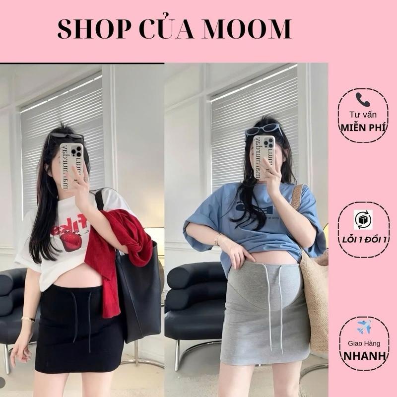   Nhà Moom  Chân váy bầu A công sở dây rút thời trang cho Mẹ Bầu 