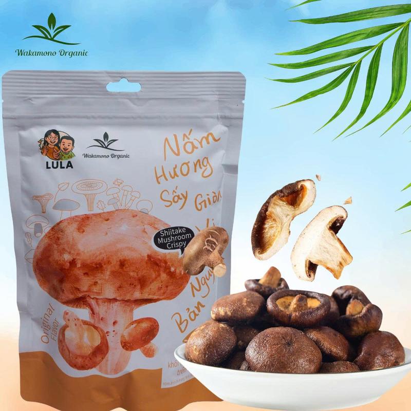 Nấm hương sấy giòn 55g/gói– Không dầu, snack ăn vặt healthy giòn rụm, ngọt tự nhiên.