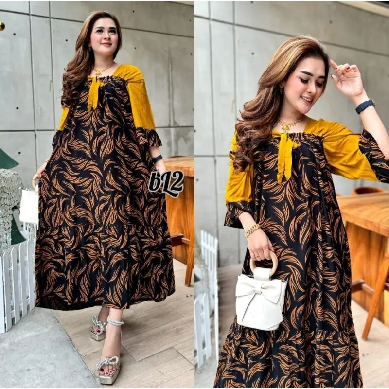 GECCA DRESS JUMBO LD 120 RAYON MOTIF TERBARU MODEL KEKINIAN RAYON TEBAL 8
