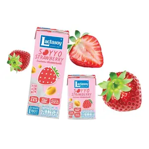 Strawberry Mlik Drink - Susu Kedelai, Rasa Strawberry - Lactasoy Soyyo Strawberry Flavour 180ml HALAL INDONESIA