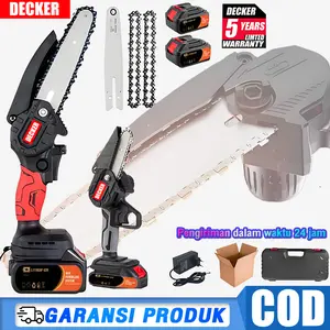 【COD】 6 inch/4 inch Cordless Chainsaw Gergaji Pemotong Kayu Gergaji Listrik 2 Baterai Cordless Chainsaw Handheld Chain Saw Gergaji Mesin Mini