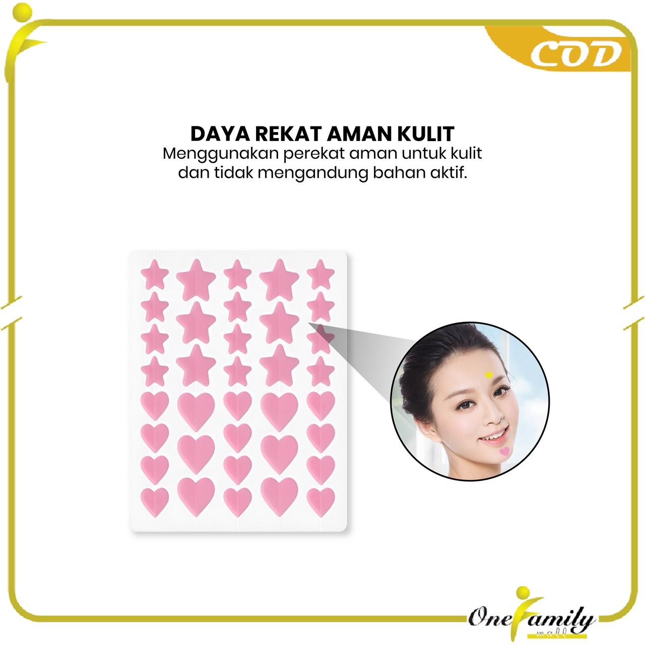 [COD] OFM K182 Sticker Penutup Jerawat Isi 36pcs 28pcs Bentuk Hati Bintang Lucu