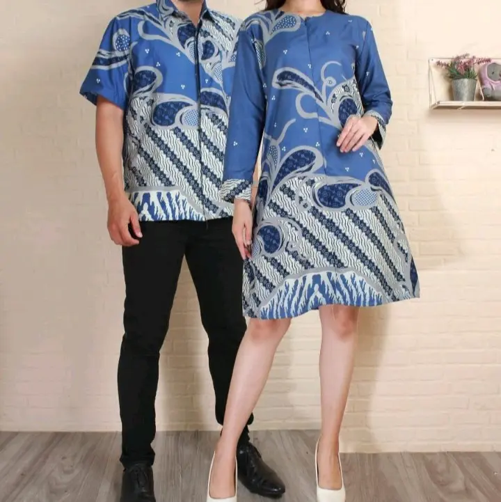 Tunik Batik Wanita Lengan Panjang & Hem Pria Bahan Katun Mikro - Lingkar Dada 52-58 cm 6