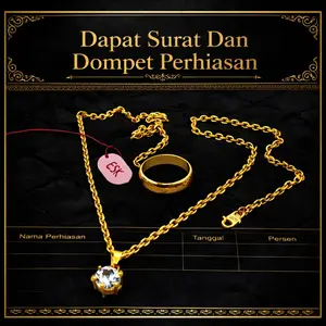 Kalung Wanita Motif Nuri Medan Free Cincin Berlapis Emas Muda Perhiasan Wanita Premium